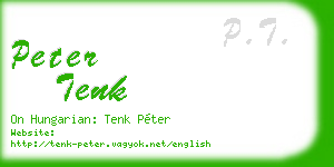 peter tenk business card